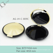 AG-JH-C-809C AGPM Cosmetic Packaging Custom Round Empty Shining Shell-cover Case For Cosmetics